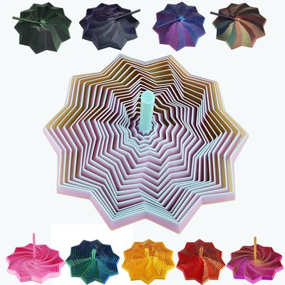 3D Printed Expanded Sensory Fidget Star - 2025 Sensory Fidget Star with Handle, Multi-Colored Whirling Spiral 3D Fidget Toy, Multiple Ways to Play for Adult Relieving Stress (Colorful B,6.7in)