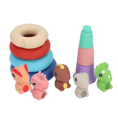 Aqur2020 Colorful, Soft Finger Puppet Building Ring Stackers for Educational Fun and ParentKid Interaction, Safe for Babies and Toddlers