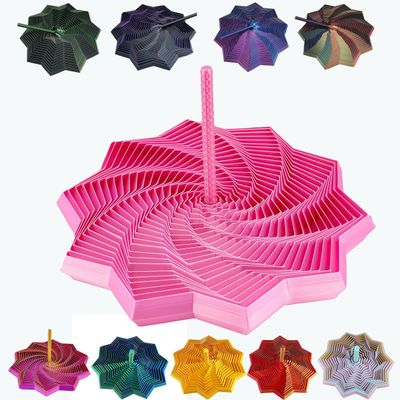 3D Printed Expanded Sensory Fidget Star - 2025 Sensory Fidget Star with Handle, Multi-Colored Whirling Spiral 3D Fidget Toy, Multiple Ways to Play for Adult Relieving Stress (Pink,6.7in)