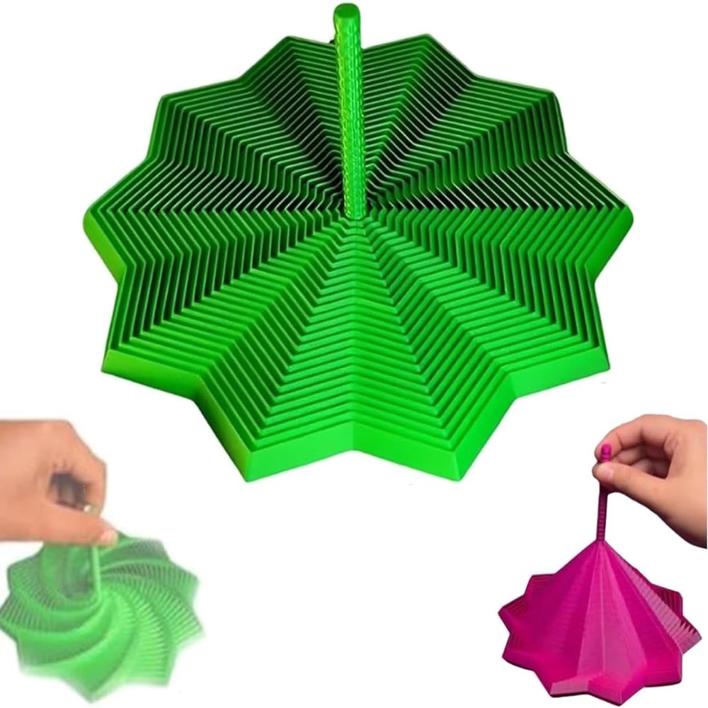 3D Printed Expanded Sensory Fidget Star with Handle Colorful Spiral Fidget Star 3D Sensory Fidget Toy for Adults Stress Relief Focus Expanded Star Shaped Fidget Tool Office Desk Toy (I, S)