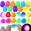 24 Pack Prefilled Easter Eggs with Toys, Chick Puffer Balls, Sensory Squeeze Fidget Toys, Easter Basket Stuffers, Easter Egg Fillers for Kids, Egg Hunt Party Favors, Classroom Rewards view 1