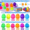 24 Pack Prefilled Easter Eggs with Toys, Chick Puffer Balls, Sensory Squeeze Fidget Toys, Easter Basket Stuffers, Easter Egg Fillers for Kids, Egg Hunt Party Favors, Classroom Rewards view 2