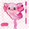 Axolotl Pinata Set - Glitter Pink Axolotl Pull String Piata with Blindfold, Bat, Confetti for Birthday Party Decorations (16.1'') view 3