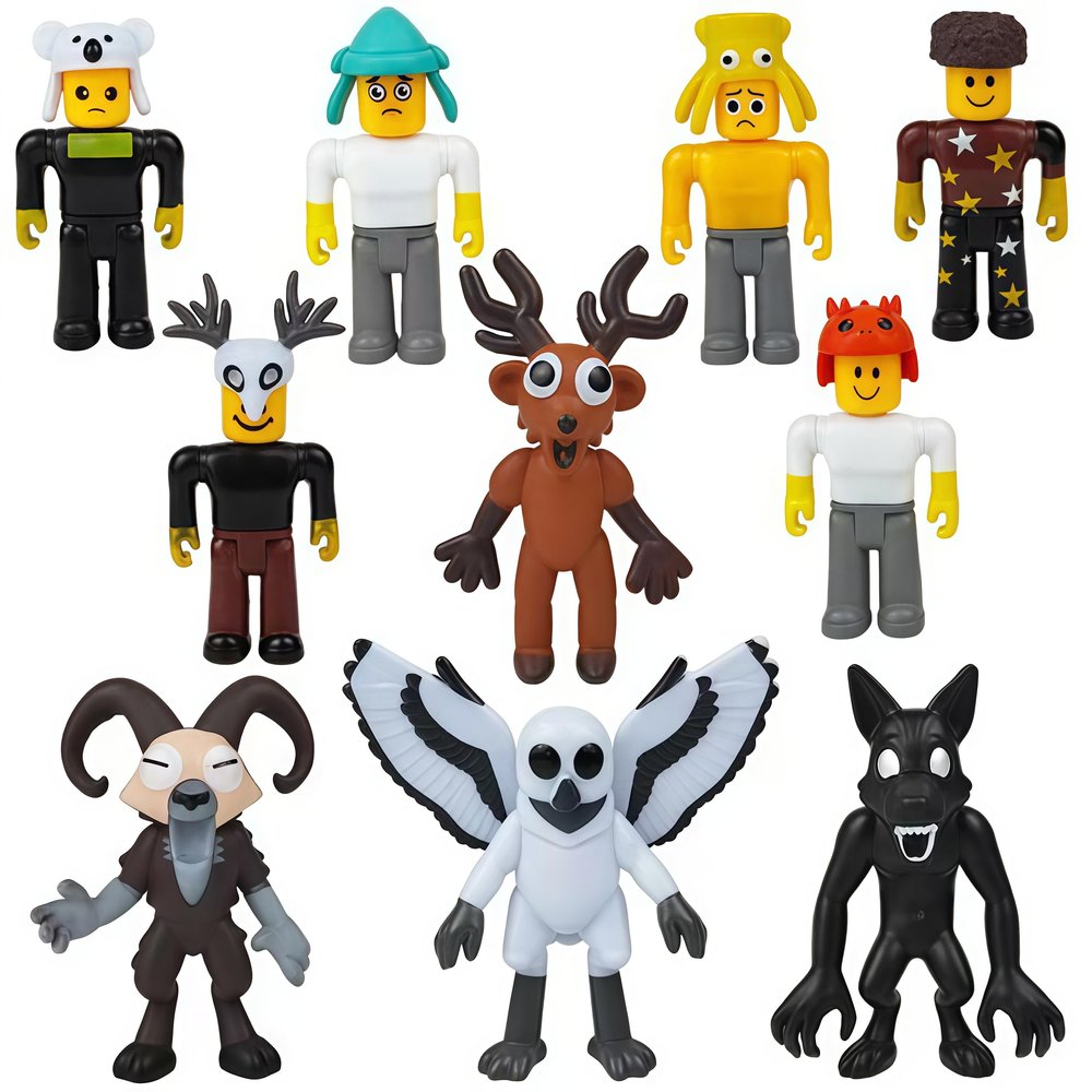 10 PCS 99 Nights in The Forest Toys, 2.7-3.4 Inch Deer Monster Owl Ram Action Figures for Game Fans Collectors