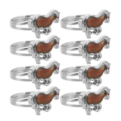8pcs Mood Rings for Kids - Adjustable Changing Mood Rings Presents for Girls Boys Costume Props Birthday Party Favors and Goodie Bag Fillers