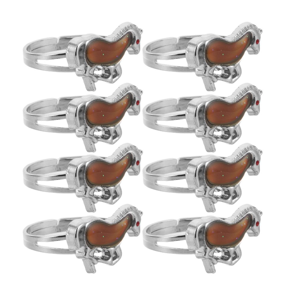 8pcs Mood Rings for Kids - Adjustable Changing Mood Rings Presents for Girls Boys Costume Props Birthday Party Favors and Goodie Bag Fillers