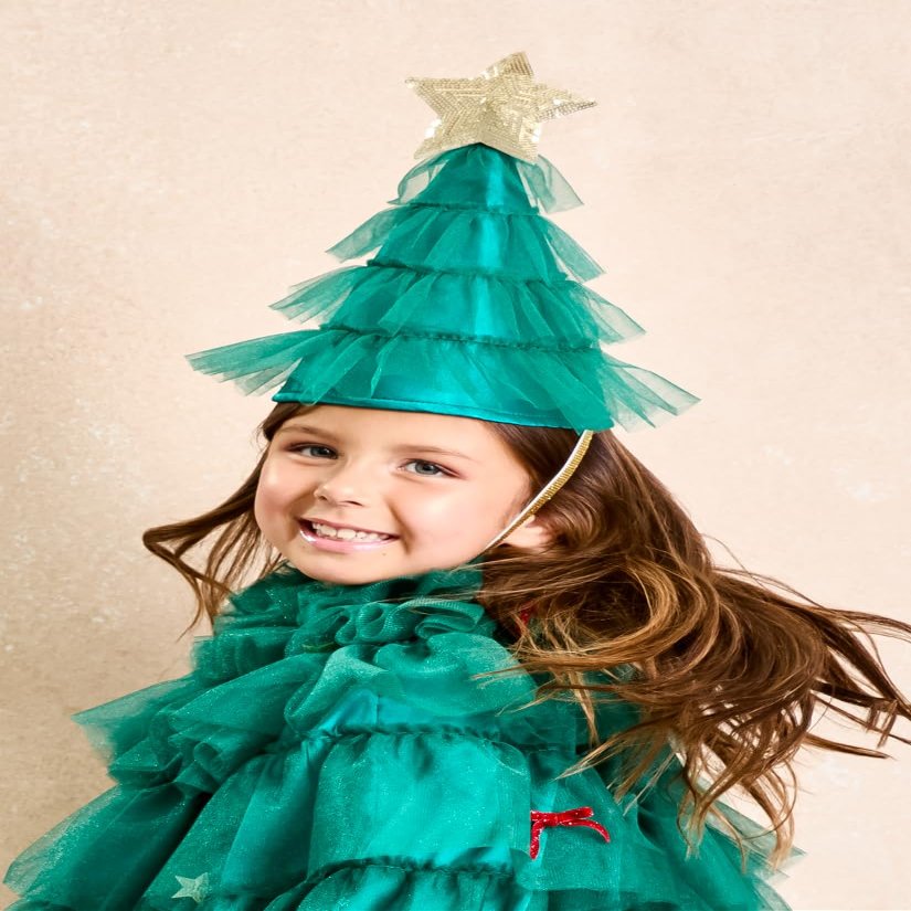 CHASING FIREFLIES Christmas Tree Hat for Kids  Dress-Up & Pretend Play Costume Outfit for Imaginative Play, Roleplay & Everyday Fun - Medium/Large