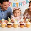 12PCS Daisy 1st Birthday Cupcake Topper Set Gold & White Glitter One Cake Decorations Suitable for 1st Birthday Party Dessert Decor view 2