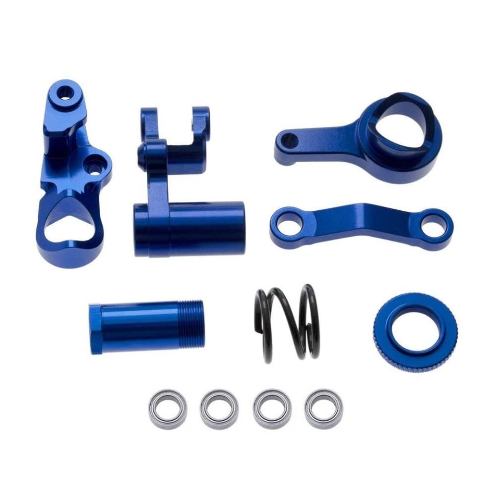 Metal Steering Bellcranks and Drag Link Servo Saver Set 6845X Compatible with 1 10 Scale RC Car Models Stamped Hoss 4X4 VXL Aftermarket Replacement(Blue)
