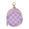ElliTarr Pacifier Holder with Clip Pacifier Case for Diaper Bag Round Baby Pacifier Pouch Box Bag Portable Checkered Purple view 1