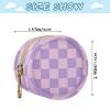 ElliTarr Pacifier Holder with Clip Pacifier Case for Diaper Bag Round Baby Pacifier Pouch Box Bag Portable Checkered Purple view 3
