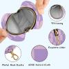 ElliTarr Pacifier Holder with Clip Pacifier Case for Diaper Bag Round Baby Pacifier Pouch Box Bag Portable Checkered Purple view 4