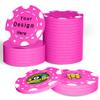 100 Custom Poker Chips,Durable ABS,Drink Tokens Personalized Your Photo,Logo or Image,Double-Sided UV Color Printing,Custom Tokens for Bar,Party,Company Logo and Promotions&Gift,9 Colors (Rose red) view 1