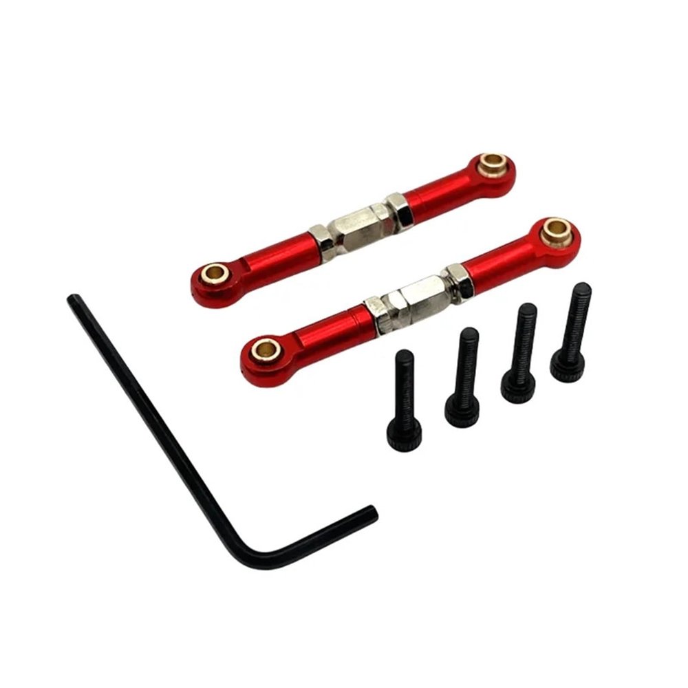 Adjustable Steering Rod Suitable for Yudi 1/16 GR M16 RC Car, Metal Spare Parts confident(Red)