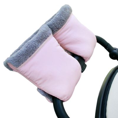 1 Pair Stroller Hand Warmer Gloves Waterproof and Snowproof Stroller Mittens Winter Extra Thick Pushchair Handmuff for Pushchair Stroller Handbar (Pink)