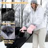 1 Pair Stroller Hand Warmer Gloves Waterproof and Snowproof Stroller Mittens Winter Extra Thick Pushchair Handmuff for Pushchair Stroller Handbar (Pink) view 2