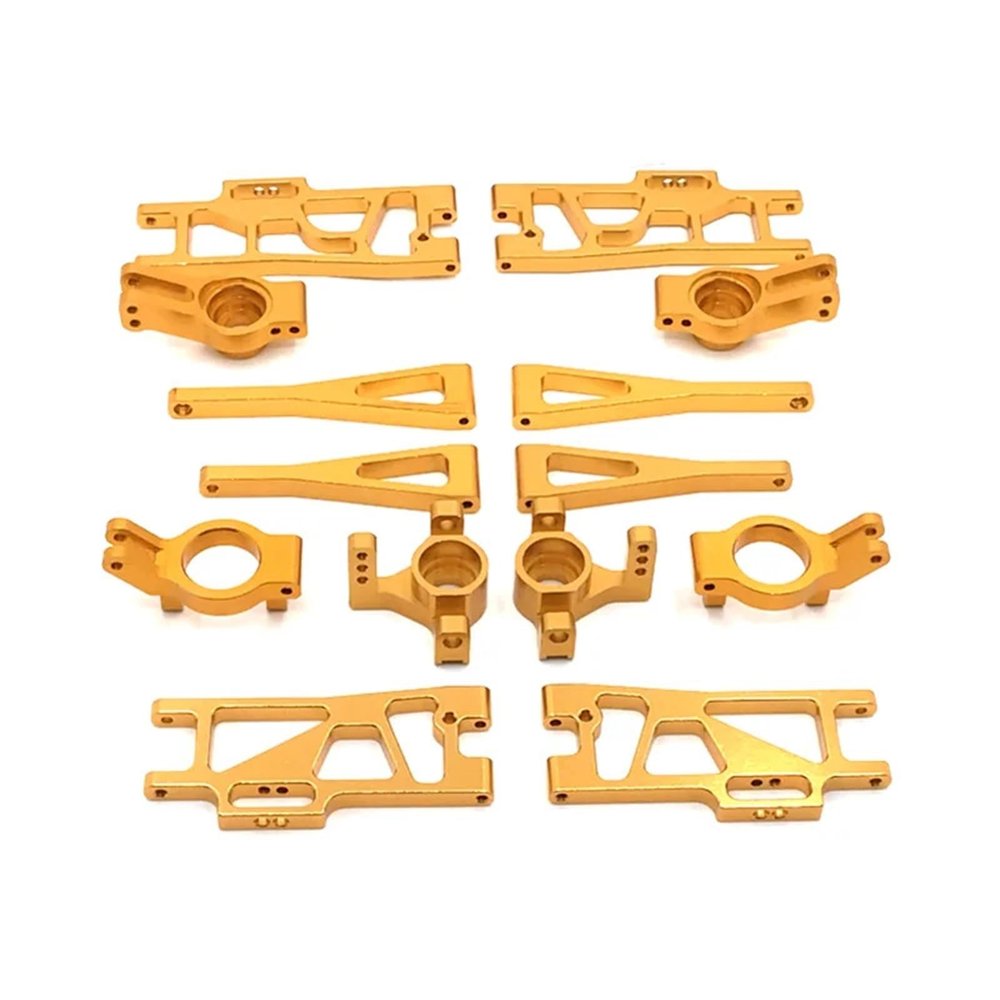Metal C-base Steering Cup Swing Arm 7 Piece Set For WLtoys 104009 12401 12402 12403 12404 12409 RC Car Parts confident(Yellow)