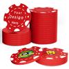100 Custom Poker Chips,Durable ABS,Drink Tokens Personalized Your Photo,Logo or Image,Double-Sided UV Color Printing,Custom Tokens for Bar,Party,Company Logo and Promotions&Gift,9 Colors (Red) view 1