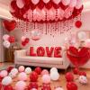 1082PCS I Love You Balloons, Happy Anniversary Decorations with Pink Red Heart Print Balloon, Red Heart 32'' LOVE Foil Balloons, Rose Petals, Heart Hanging for Romantic Night Valentine Day Decorations view 4
