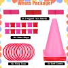 33Pcs Large 4 in 1 Valentines Day Games for Kids with Ring Toss, Plastic Cones, Bean Bags, 3-Legged Race Bands, Carnival Valentine's Games Activity Combo Set for Classroom Indoor Outdoor Party Yard view 2