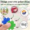 100 Custom Poker Chips,Durable ABS,Drink Tokens Personalized Your Photo,Logo or Image,Double-Sided UV Color Printing,Custom Tokens for Bar,Party,Company Logo and Promotions&Gift,9 Colors (Yellow) view 4