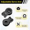 MECCANIXITY 2pcs 25T Servo Horn Arm Adjustable 3 Hole High-Torque Aluminum Alloy Servo Arm for 1/10 RC Model Car Truck Robot Boat Airplane, Black view 4