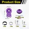 MECCANIXITY 2pcs 25T Servo Horn Arm Adjustable 3 Hole High-Torque Aluminum Alloy Servo Arm for 1/10 RC Model Car Truck Robot Boat Airplane, Red & Purple view 2