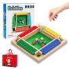 4/6/8 Player Montessori Number Knockdown Game, 2026 New Number Knockdown Game Montessori, Shut The Box Games Wooden, Math Board Games for Adults & Kids, Perfect for Parties & Gatherings (4 Player-A1) view 1