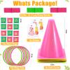 4 in 1 Easter Outdoor Games for Kids and Family, Easter Party Game with Ring Toss, Plastic Cones, Bean Bags, 3-Legged Race Bands, Carnival Spring Games Activities Combo Set for Adult Yard Classroom view 2