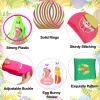 4 in 1 Easter Outdoor Games for Kids and Family, Easter Party Game with Ring Toss, Plastic Cones, Bean Bags, 3-Legged Race Bands, Carnival Spring Games Activities Combo Set for Adult Yard Classroom view 3