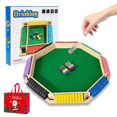 4/6/8 Player Montessori Number Knockdown Game, 2026 New Number Knockdown Game Montessori, Shut The Box Games Wooden, Math Board Games for Adults & Kids, Perfect for Parties & Gatherings (8 Player-A1)