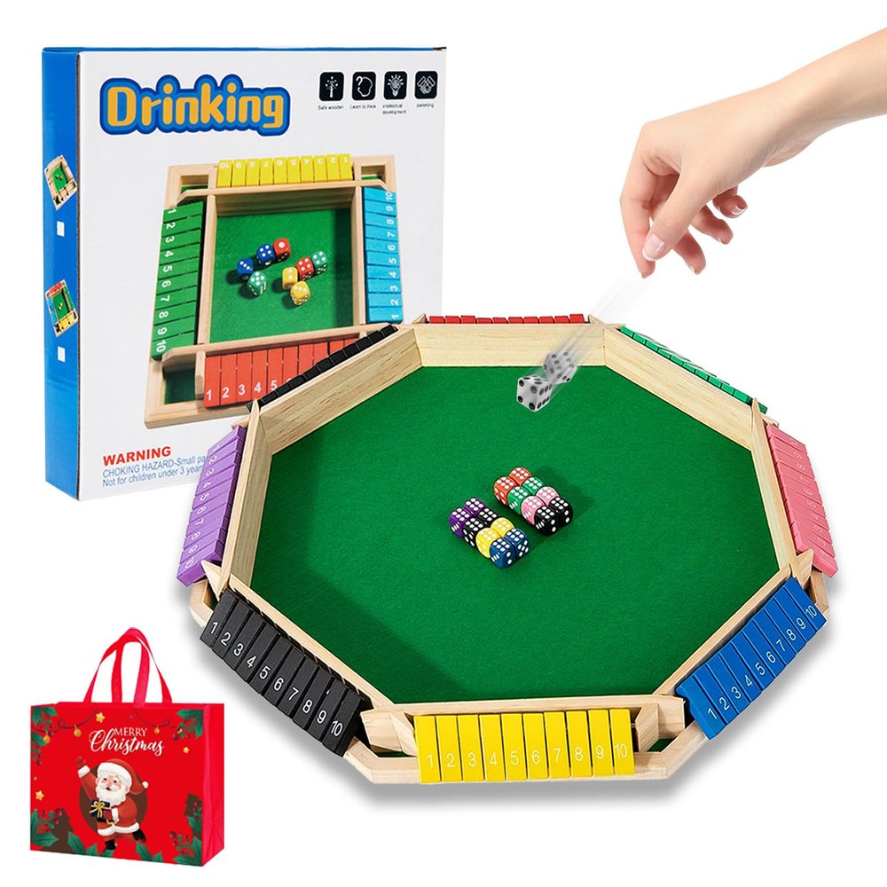 4/6/8 Player Montessori Number Knockdown Game, 2026 New Number Knockdown Game Montessori, Shut The Box Games Wooden, Math Board Games for Adults & Kids, Perfect for Parties & Gatherings (8 Player-A1)
