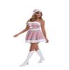 4Pcs Women Christmas Sequins Dress Costume Hat Belt,Holiday Christmas Sparkly Sequin Santa Claus Cosplay Outfit (Pink,M) view 4