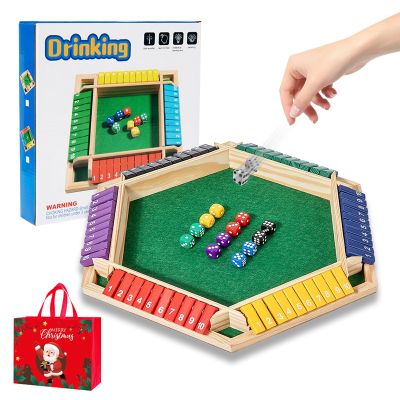 4/6/8 Player Montessori Number Knockdown Game, 2026 New Number Knockdown Game Montessori, Shut The Box Games Wooden, Math Board Games for Adults & Kids, Perfect for Parties & Gatherings (6 Player-A1)