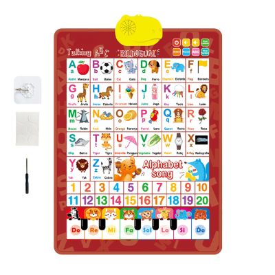 Electronic Alphabet Wall Chart, Interactive Electronic Alphabet Toys, Touch Learning Alphabets Poster Talking Wall Chart for Kids, Educational Walls Poster Talking Learning Toy, for Boys Girls