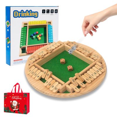 4/6/8 Player Montessori Number Knockdown Game, 2026 New Number Knockdown Game Montessori, Shut The Box Games Wooden, Math Board Games for Adults & Kids, Perfect for Parties & Gatherings (4 Player-A6)