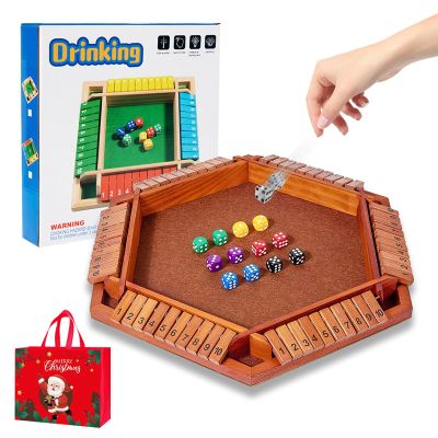 4/6/8 Player Montessori Number Knockdown Game, 2026 New Number Knockdown Game Montessori, Shut The Box Games Wooden, Math Board Games for Adults & Kids, Perfect for Parties & Gatherings (6 Player-A2)