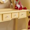 RNYXKDLF Kids Vanity Set with Mirror and Lights and Stool, 5 Storage Drawers, Pretend Play Princess Makeup Desk Dressing Table and Stool Set for Little Girls Age 3+, Macaroon Orange view 4