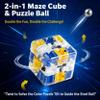 3D Maze Cube - 2-in-1 Twist & Roll Brain Teaser Toy for Kids & Adults, Large Labyrinth Logic Game, Educational STEM Gift for Boys Girls (Blue) view 2