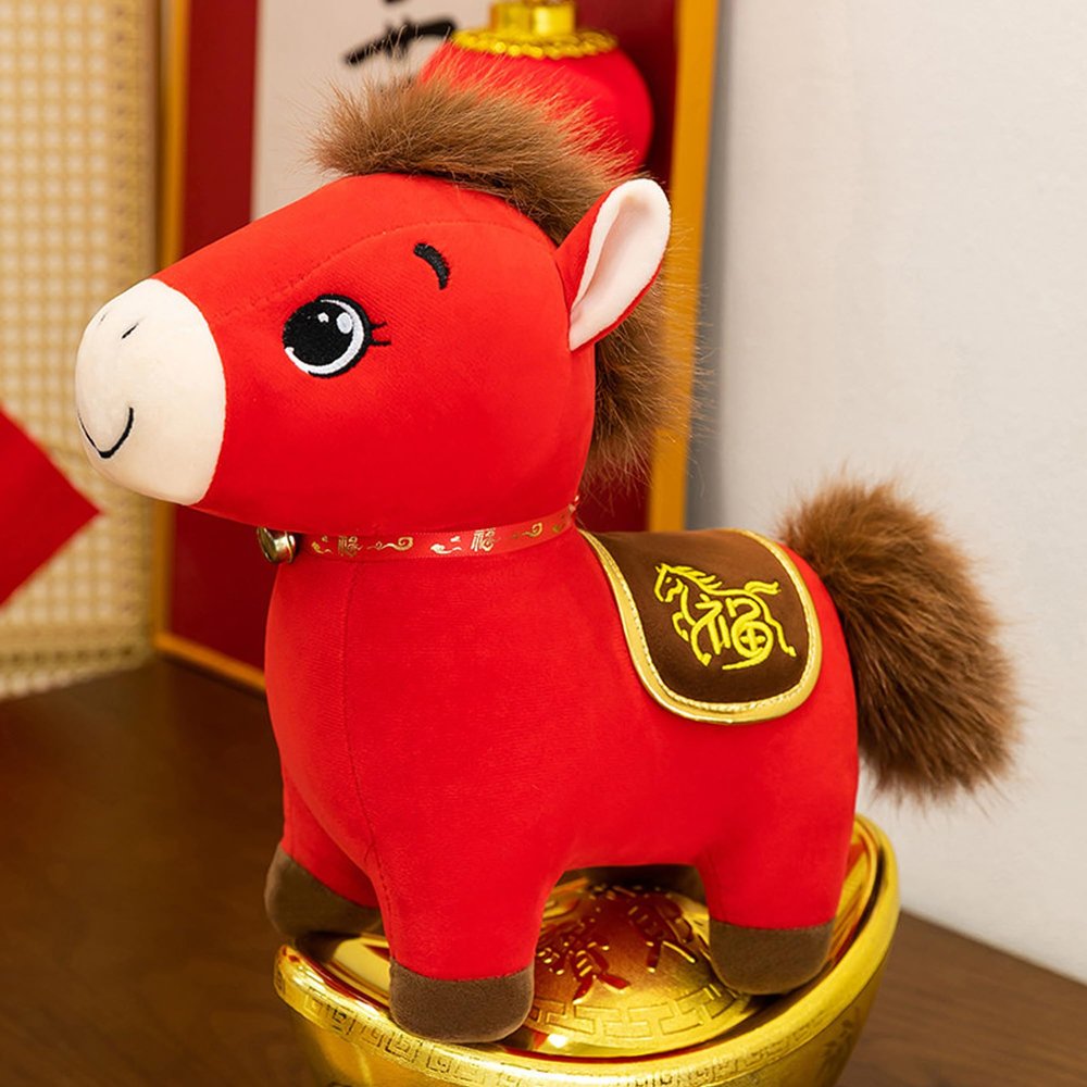 2026 Chinese New Year Plush Decoration Year of The Horse Mascot Plush Chinese Horse Toy for Spring Festival Lunar New Year Zodiac Souvenir Party Gift Home Office Car Window Dcor(Qilin)