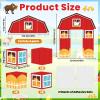 10Pcs Farm Animals Party Decorations Barn Door Cardboard Castle Playhouse with Arch Large Farmhouse Castle Boxes Party Decor for Farm Animal Birthday Holiday Parties Decors view 2