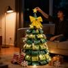 3.9Ft DIY Large Paper Christmas Tree Kit,DIY Paper Christmas Tree Kit with String Bow Pompoms Ornaments,Make a 3D XmasTrees Craft Set Xmas Party Decors for Funny Holiday Family Activities view 2