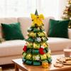 3.9Ft DIY Large Paper Christmas Tree Kit,DIY Paper Christmas Tree Kit with String Bow Pompoms Ornaments,Make a 3D XmasTrees Craft Set Xmas Party Decors for Funny Holiday Family Activities view 4