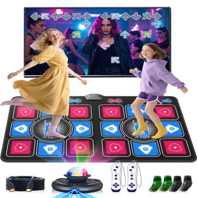 ULOVINGST Dance Mat for Kids and Adults: 2-Player Electronic Dance Pad with HDMI for TV - Wireless Musical Exercise Game - Great for Party Fun & Birthday Gifts for Girls & Boys Ages 6+