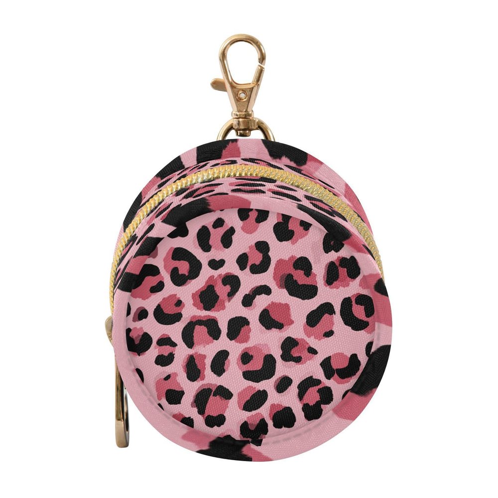 ElliTarr Pacifier Holder with Clip Pacifier Case for Diaper Bag Round Baby Pacifier Pouch Box Bag Portable Light Leopard Print Pattern