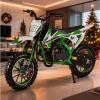 49cc 2-Stroke Kids Dirt Bike, Gas Power Motocross, Off Road Mini Motorcycle, Gas Bike Load 330Lbs Springs Soft Seat Cushion Pocket Motorbike with Front Rear Disc Brakes (Green) Green view 2