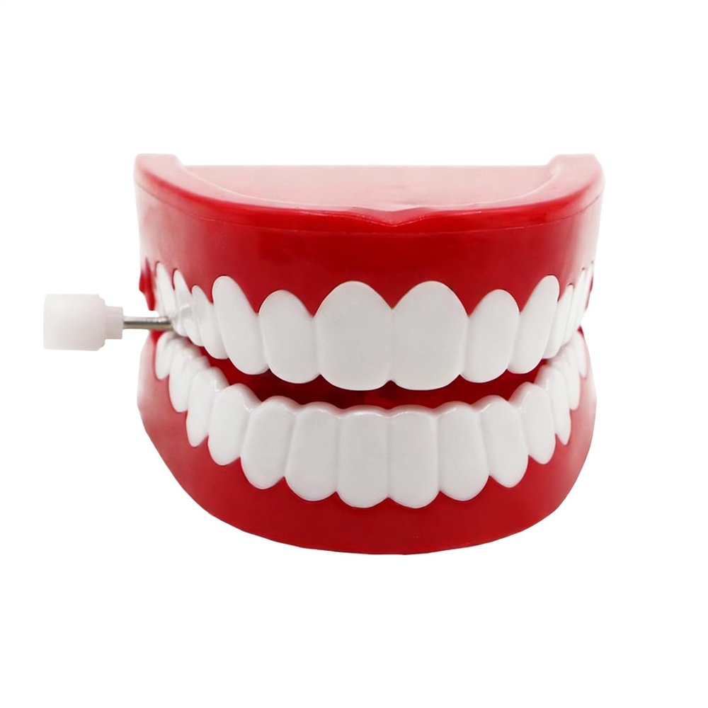 Funny Chatter Teeth - Stress Relief Gag Toy, Novelty with Wind Up, Joke Gift for Party, Trick Accessory Entertainment, Denture Toy Kids Adults Family Friends Children Boys Girls for Home Fun Party
