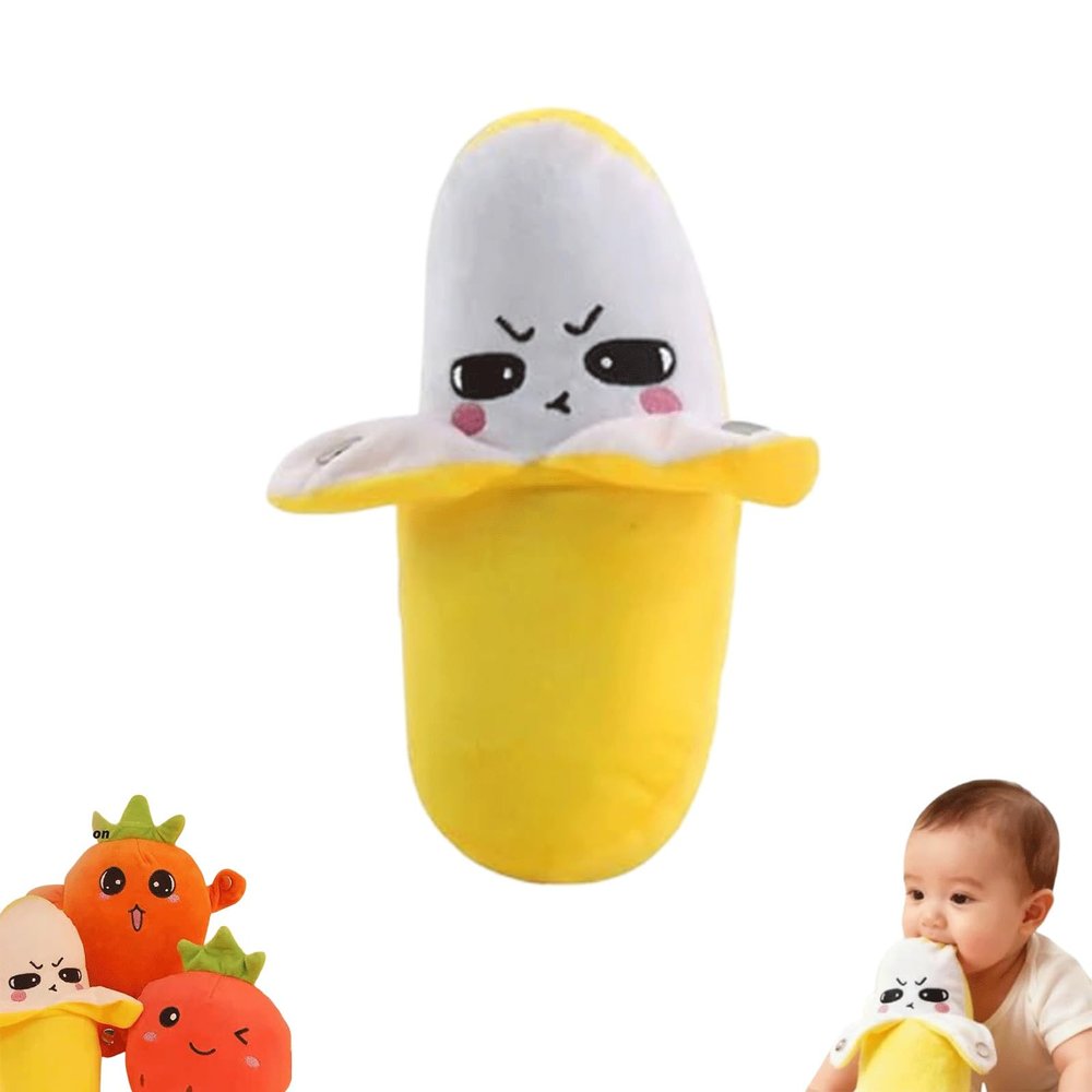 Interactive Sensor Music Doll with Piano, Musical Sensing Ears, Human Body & Fruit Sensing Beat Piano Toy, Single/Multiplayer Mode Sensor Music Toy for Kids Boys Girls Gifts(Banana)