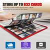 16-Pocket Card Binder - Card Binder Holds 832 Cards with Durable PU Leather & Side Loading for Baseball, Sport, MTG, TCG, PKM, Game Card, Regular Cards Binders Double Sided Pocket Collector Album(Red) view 2