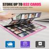 16-Pocket Card Binder - Card Binder Hold 832 Cards with Durable PU Leather & Side Loading for Baseball, Sport, MTG, TCG, PKM, Game Cards, Regular Cards Binder Double Sided Pocket Collector Album(Pink) view 2